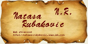 Nataša Rubaković vizit kartica